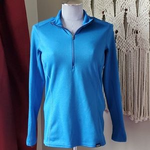 Patagonia Blue Thermal Weight Zip-Neck Sweater